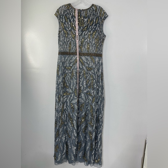 Mac Duggal 5532 Jewel Neckline Embellished Illusion Cap Sleeve Column Gown - Picture 3 of 13